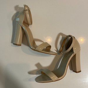 Size 7 Classic Nude Two-Strap 5 inch Heels
